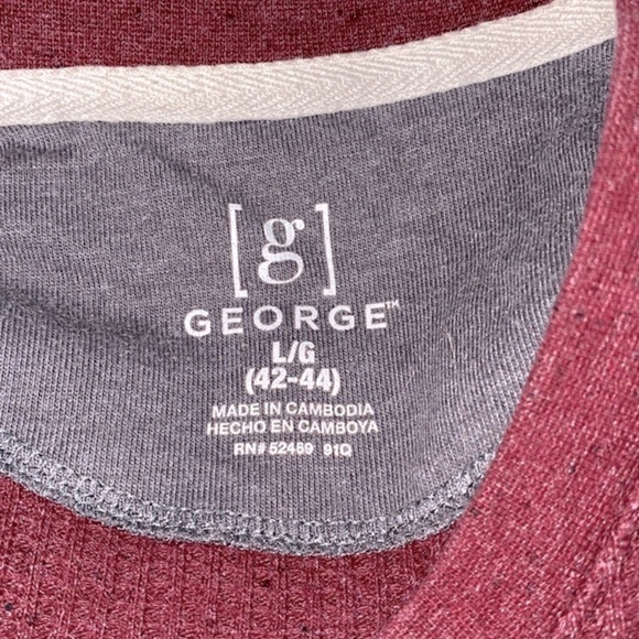 George burgundy thermal long sleeve top size large - Picture 3 of 4